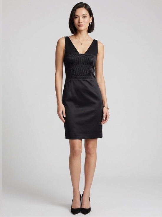 Liu Jo Dresses & Skirts - Liu Jo Black Satin Ruched Bodice Cocktail Dress IT 40 US 4 Perfect Condition